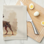 Rode Roest Bruine Dobermann Pinscher Hond Theedoek (Quarter Fold)