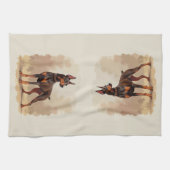Rode Roest Bruine Dobermann Pinscher Hond Theedoek (Horizontaal)