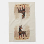 Rode Roest Bruine Dobermann Pinscher Hond Theedoek (Verticaal)