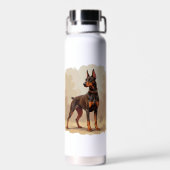Rode Roest Bruine Dobermann Pinscher Hond Waterfles (Achterkant)