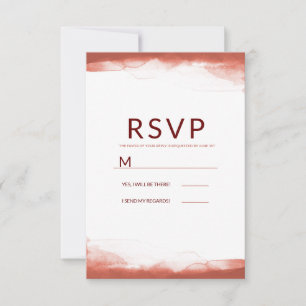 Rode Roest Klei Bruine Aquarel Moderne Trouw RSVP Kaartje