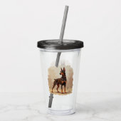 Rode Roestbruine Dobermann Pinscher Hond Acryl Drinkbeker (Achterkant)