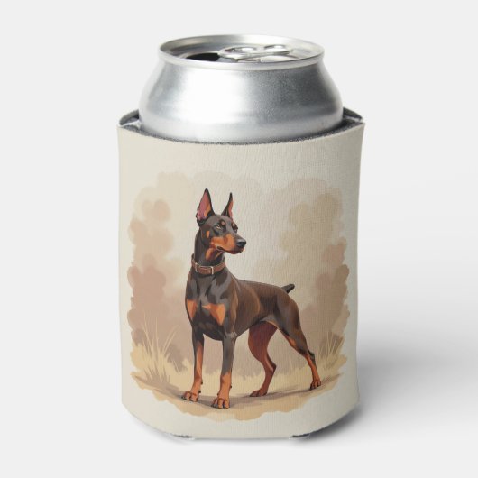 Rode Roestbruine Dobermann Pinscher Hond Blikjeskoeler (Blikje Voorkant)