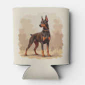 Rode Roestbruine Dobermann Pinscher Hond Blikjeskoeler (Achterkant)