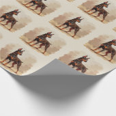 Rode Roestbruine Dobermann Pinscher Hond Cadeaupapier (Hoek)