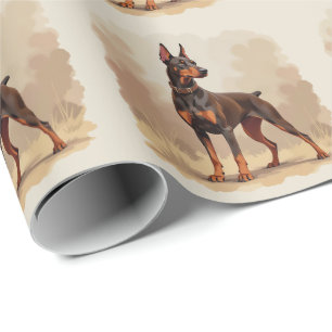Rode Roestbruine Dobermann Pinscher Hond Cadeaupapier