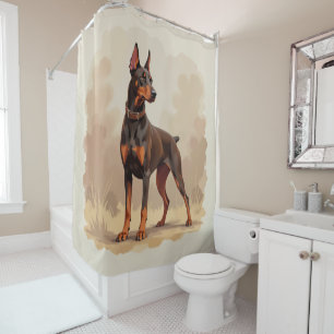 Rode Roestbruine Dobermann Pinscher Hond Douchegordijn