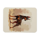 Rode Roestbruine Dobermann Pinscher Hond Magneet (Horizontaal)