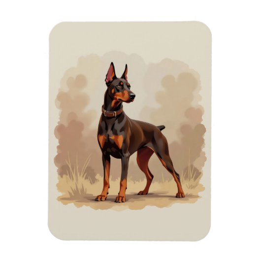 Rode Roestbruine Dobermann Pinscher Hond Magneet (Verticaal)
