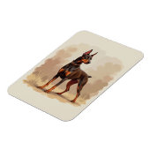 Rode Roestbruine Dobermann Pinscher Hond Magneet (Linkerzijde)