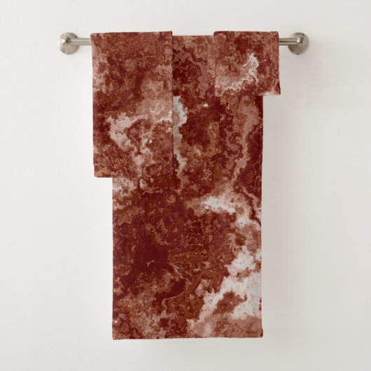 Rode Roestige Marmer abstract Bad Handdoek (Insitu)