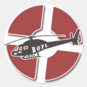 Rode RoFL Copter Sticker (Voorkant)