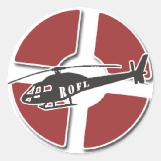 Rode RoFL Copter Sticker (Voorkant)