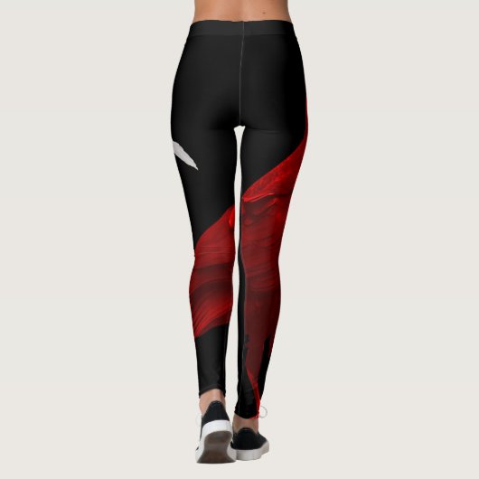 rode rog met witte kraai leggings (Achterkant)