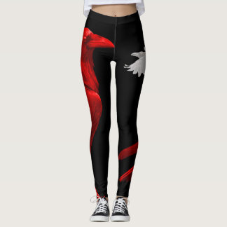 rode rog met witte kraai leggings
