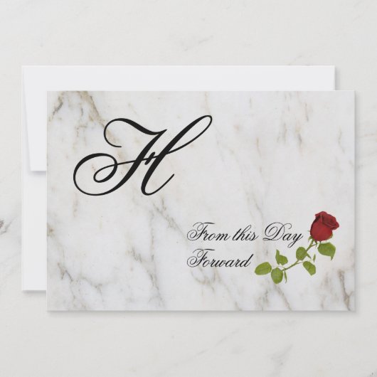 Rode rog | monogram | Vanaf deze dag Kaart (Voorkant)