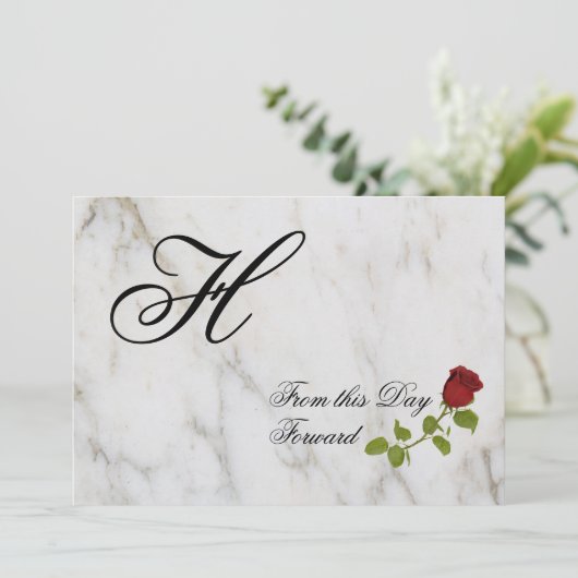 Rode rog | monogram | Vanaf deze dag Kaart (Staand voorkant)