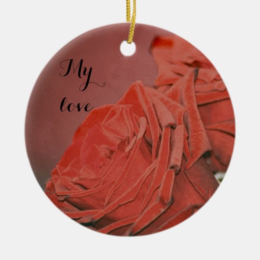 Rode rog zoals fluwelen keramisch ornament (Voorkant)