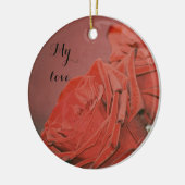 Rode rog zoals fluwelen keramisch ornament (Links)