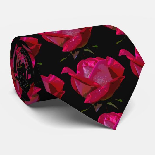 rode rog zwart stropdas (Opgerold)