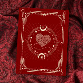 Rode romance tarot boho moon briefkaart