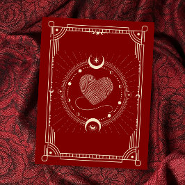 Rode romance tarot boho moon briefkaart