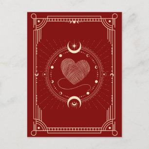Rode romance tarot boho moon briefkaart