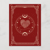 Rode romance tarot boho moon briefkaart (Voorkant)