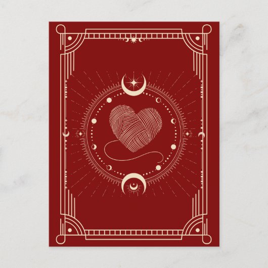 Rode romance tarot boho moon briefkaart (Voorkant)