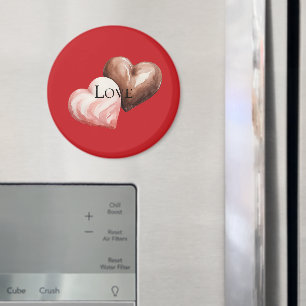 Rode Romantische Chocolade Aardbeien Harten Magneet