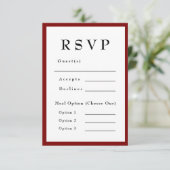 Rode Romantische en Tijdloze Trouw-RSVP RSVP Kaartje (Staand voorkant)