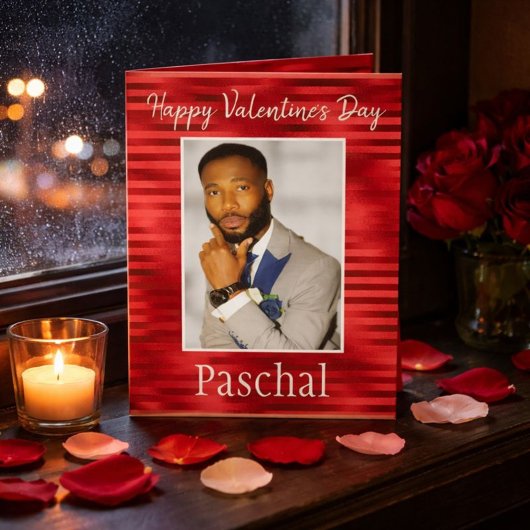 Rode Romantische Gelukkige Valentijnsdag voor Hem  Kaart