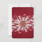 Rode romantische Kerstmis Sneeuwvlokken Save the d Date (Achterkant)