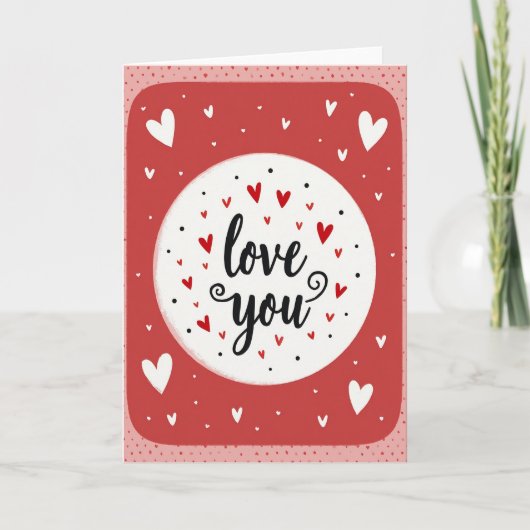 Rode Romantische Liefde Kaart (Voorkant)