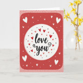 Rode Romantische Liefde Kaart (Gele Bloem)
