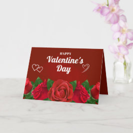 Rode Romantische Rozen Mooie Harten Valentijn Kaart