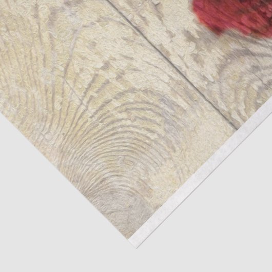 Rode Romantische Rozen Rustige houtontvlechting Tissuepapier (Detail)