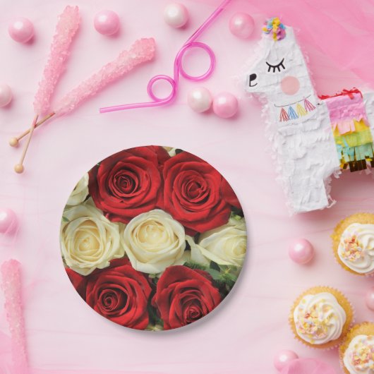 Rode romantische valentijn roos papieren bordje (Feest)