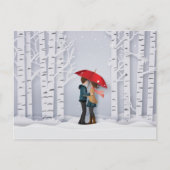 Rode rommel in het sneeuwpaar briefkaart (Voorkant)