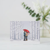 Rode rommel in het sneeuwpaar briefkaart (Staand voorkant)