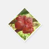 Rode rommel met tropische flografie servet (Hoek)