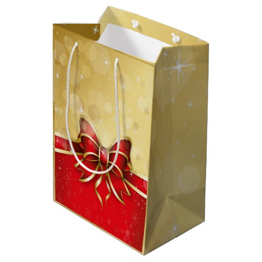 Rode romp met gouden achtergrond medium cadeauzakje (Achterkant Gekanteld)