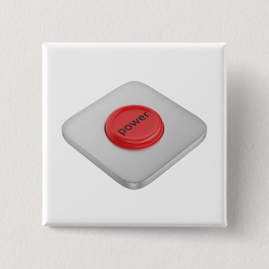 Rode ronde aan/uit-knop vierkante button 5,1 cm (Voorkant)
