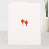 Rode Ronde Penseelstreek Chinese Calligrafie Chine Kaart (Achterkant)