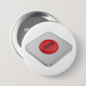 Rode ronde stopknop button 7,6 cm (Voorkant /achterkant)