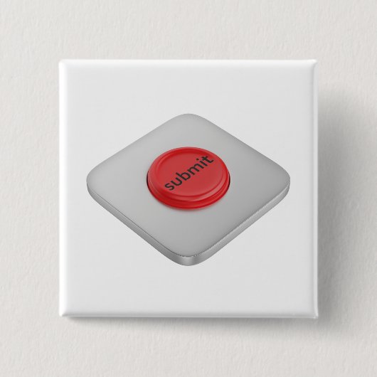 Rode ronde verzendknop vierkante button 5,1 cm (Voorkant)