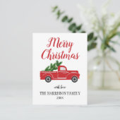  rode rondweg pine-boom, pretkerst briefkaart (Staand voorkant)