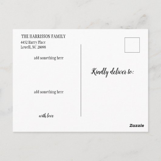  rode rondweg pine-boom, pretkerst briefkaart (Achterkant)