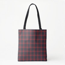 Rode rood blauwe zwarte geruite tartan tas