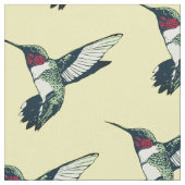 Rode roodbaarkolibrie Fabric geel Stof (Close Up)